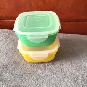 Green and Yellow Food Storage Containers